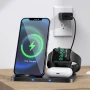 Бездротовий зарядний пристрій Hoco CW33 для смартфонів, навушників з технологією Qi, Apple Watch, Black