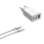 Мережевий зарядний пристрій XO L101 з кабелем Type-C 1USB / 2Type-C QC3.0 20W, White
