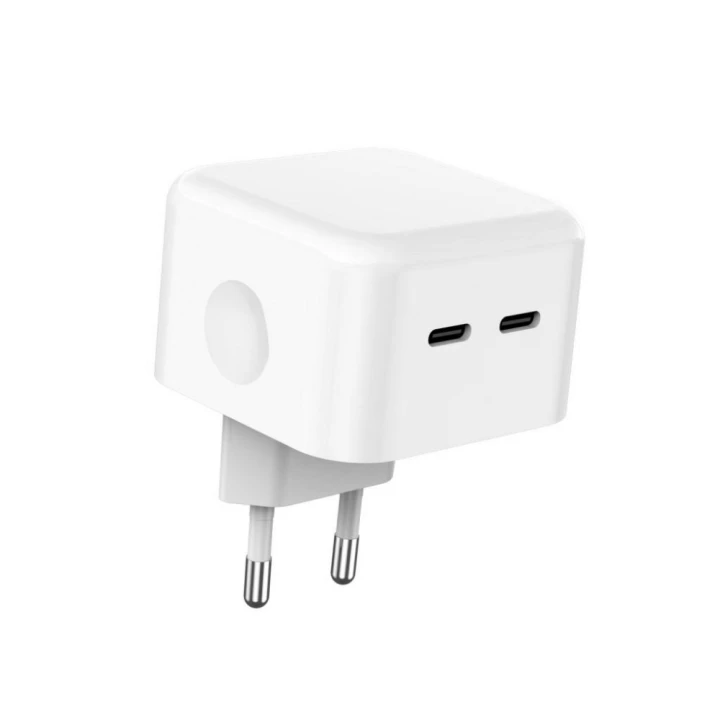 Мережевий зарядний пристрій XO L102 Quick Charge 3.0 (2Type-C/35W), White