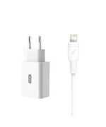 Сетевое зарядное устройство XO L36 USB 3A QC3.0 Lightning 1м, White
