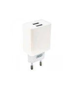 Сетевое зарядное устройство XO L65 (2USB/2.4A) + USB - Type-C (30pc), White