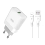 Мережевий зарядний пристрій XO L63 USB 2.4A QC3.0 Lightning 1м білий