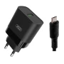 Мережевий зарядний пристрій XO L63 USB 2.4A QC3.0 Micro 1м