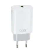 Сетевое зарядное устройство XO L85D QC3.0 (1USB/18W) + USB - microUSB, White