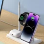 Бездротовий зарядний пристрій XO WX033 15W для смартфонів, навушників з технологією Qi, Apple Watch, стилусів, White